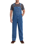 Stone Wash Denim Bib Overalls for Men - Midweight Relaxed Fit, 32W x 30L - HISEA