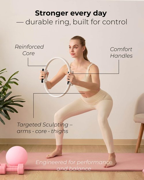 kure.fit Home Pilates Essentials Kit for Women | Pilates Ring, Mini Ball, Booty Band Set | Pilates Equipment Starter Set in Gift Box | Workout Guide Included