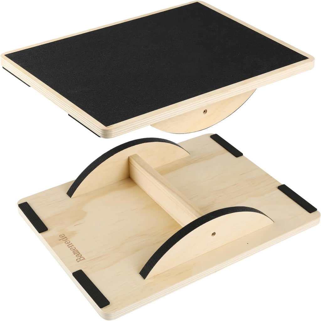 Skiennix Professional Wooden Balance Board - Anti-Slip Wobble Board for Core Strength & Therapy | 350LBS Capacity