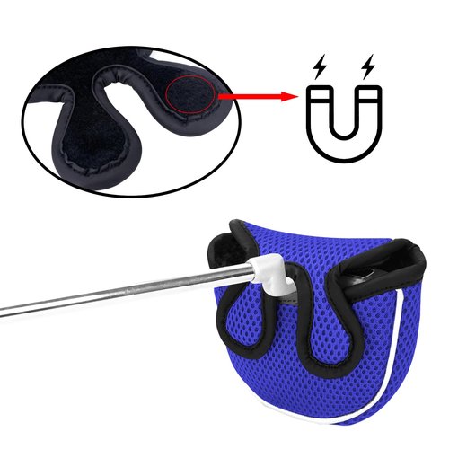 Andux Mallet Cover Golf Putter Head Covers for Center Shaft Putter MT/TG16 Blue, Semicircle