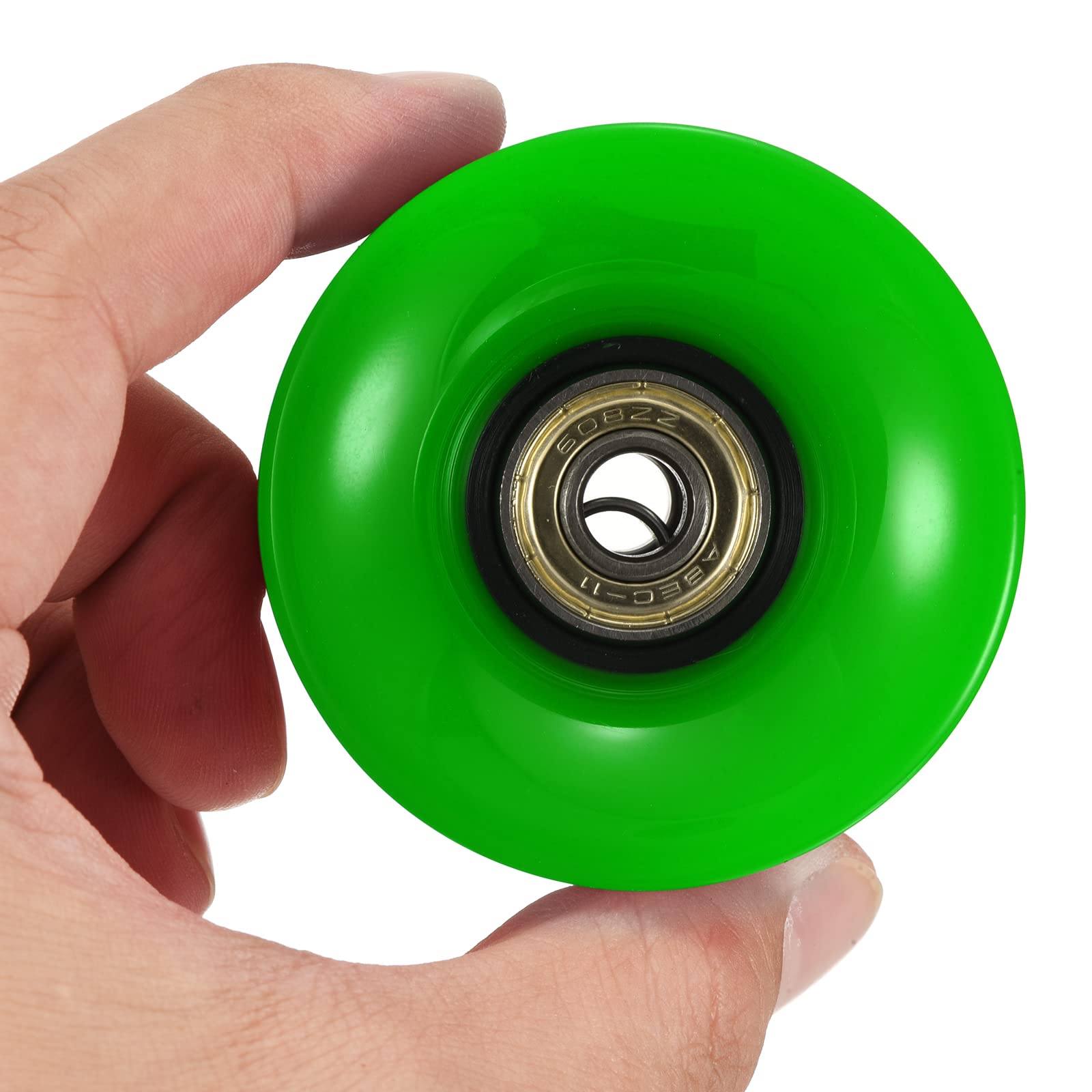 PATIKIL 60mm Longboard Wheels with Bearings ABEC-11, 4 Pack Street Wheels for Skateboards Cruiser Wheel Replacement 80A, Green Golden