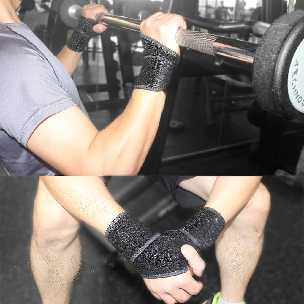 YUNYILAN Wrist Brace - Adjustable Compression Straps for Carpal Tunnel Relief | 2-Pack, Black