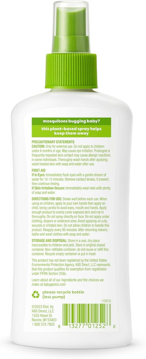 Babyganics Insect Spray - 6oz, 2-Pack | Natural Plant & Essential Oil Formula