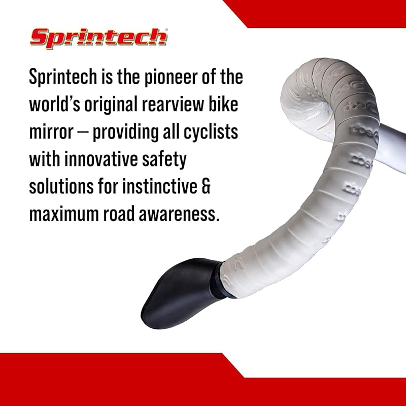 Sprintech Drop Bar Mirror Set - Black Pair for Road Drop Handlebars, Swiss-Made