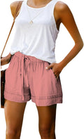 Skiennix Stretch Athletic Shorts for Women - High Waist Casual Running Shorts with Pockets | Solid Color