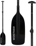 Canoe Paddles - Aluminum Paddle with Floating Plastic Blades | Adjustable 122-152 cm (4-5 Ft) - Black/Yellow