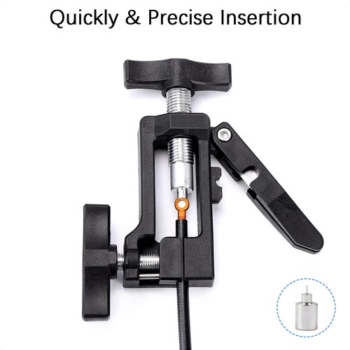 ALEOED 2 in 1 Upgraded Needle Driver Insertion Tool with Hydraulic Hose Cutter for Bike MTB Road Bicycle Olive Banjo Fitting Insert Install