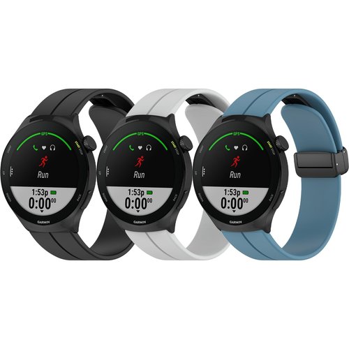 Gittos 3-Piece 20mm Magnetic Watch Strap for Garmin Vivoactive 5/3/Vivomove 3/HR/Style/Luxe, Garmin Forerunner 55/165/245/645 Music/Venu Sq 2 20mm Nylon Band Sport Replacement