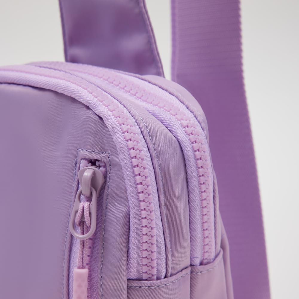 VAKAER Convertible Sling Backpack for Women & Men – Lightweight 3-in-1 Crossbody Daypack with Adjustable Strap, Anti-Theft Pocket, Water-Resistant Small Travel Bag (Light Purple)