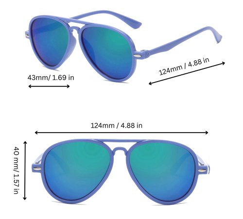 OWL 20 Pack Kids Aviator Sunglasses Bulk UV400 Toddler Aviators Party Supplies, Beach, Pool Party Favors, Wholesale (Blue)