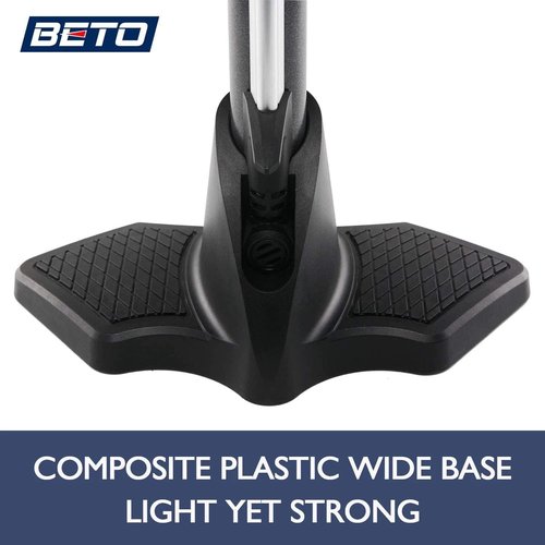Beto Bike Pump Portable - High-Pressure Bicycle Floor Pump with Gauge & Air Bleed Button, 160 PSI