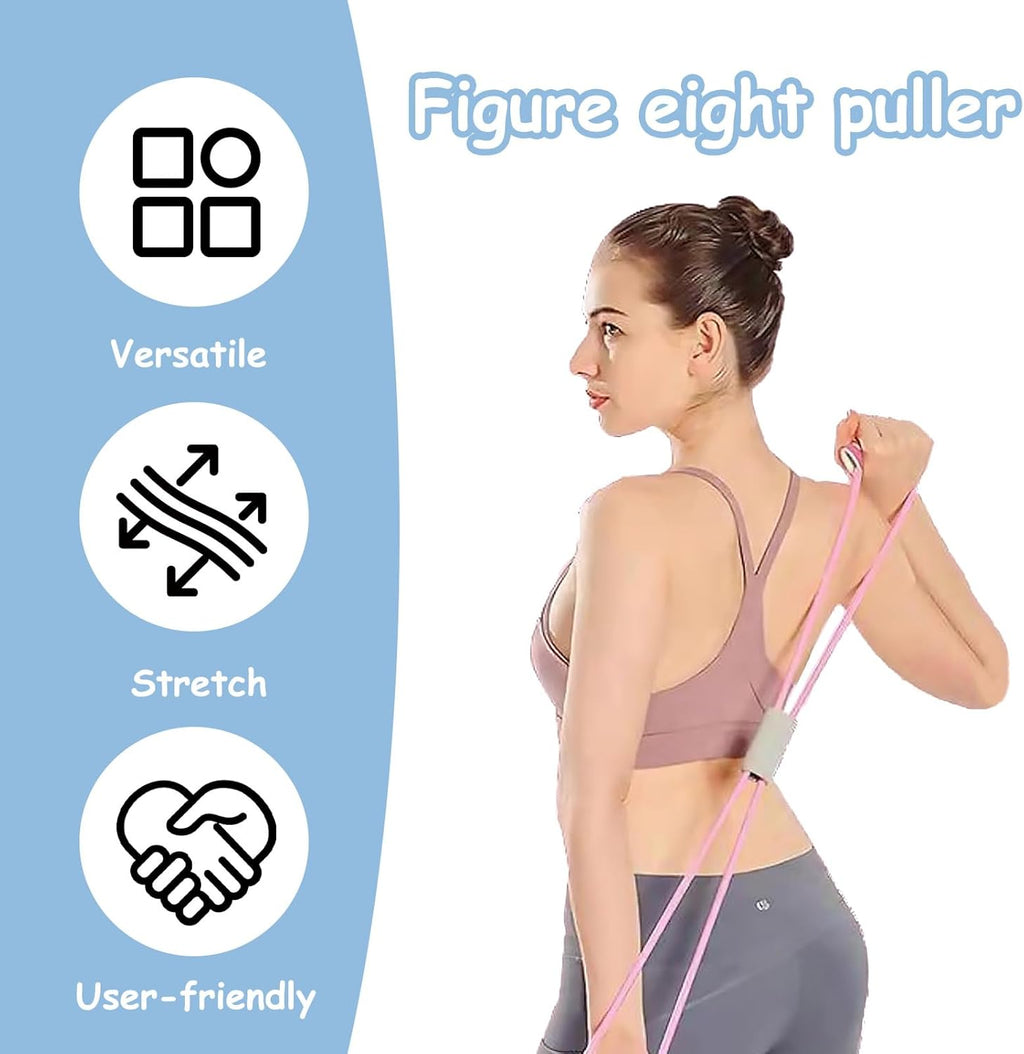 Saludea Resistance Bands - 3-Piece Figure 8 Set with Handles for Full-Body Strength Training | Pink, Purple, Blue