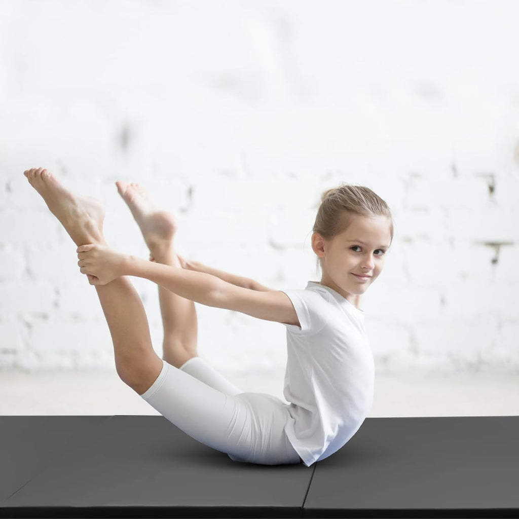 RitFit Folding Exercise Mat - 2 Inch Thick Gymnastics Mat with Carrying Handles | Sizes: 3’x6’, 4’x8’, 4’x10’, 2'x8' for Yoga, MMA, and Home Gym