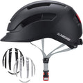 Skiennix Adult Urban Bike Helmet - Adjustable Fit System & Integrated Taillight for Safety