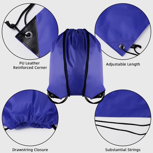 GoodtoU Drawstring Bags - 20 Pcs Cinch Gym Sackpacks for Men & Women | Blue Color