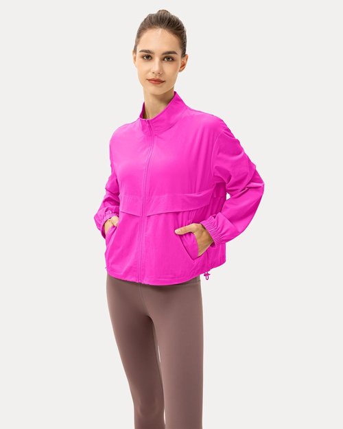 Locachy Women's Lightweight Athletic Jacket - Windproof Sun Protection for Outdoor Workouts | Stylish Zip-Up Design