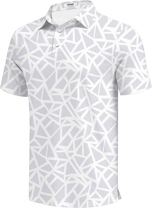 COOFANDY Men's Golf Polo Shirt - Quick Dry Performance with Moisture Wicking | Casual Print Design