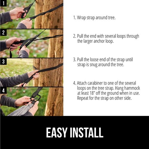 GORILLA GRIP Durable Camping Hammock with Heavy Duty Tree Straps, Portable Hammocks for Outside, Easy to Use Travel Swing Chair, Outdoor Camper Hiker Essentials, Backpacking Gear Gifts, Double, Purple