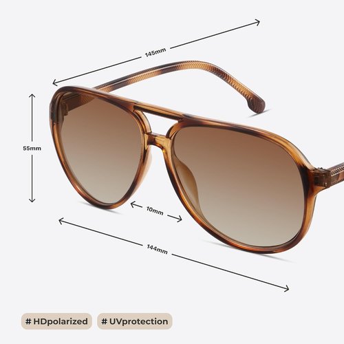 Livho Polarized Aviator Sunglasses - Retro Oversized UV Protection Shades for Men & Women