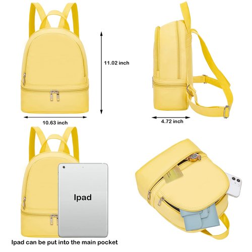 YiXiamo Cute Fashion Mini Backpack Leather for Women (yellow1)