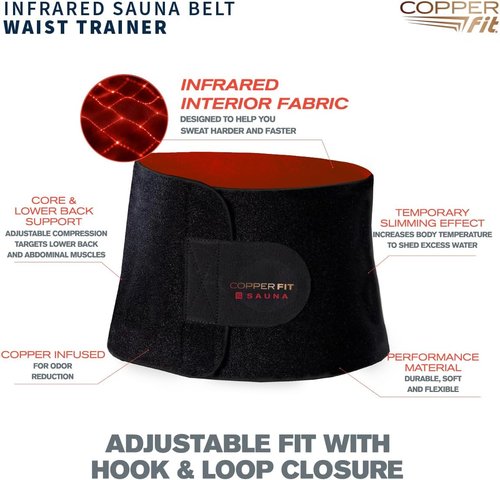 Copper Fit Infrared Sauna Belt | Waist Trainer for Men & Women - Boosts Sweat & Adjustable Compression