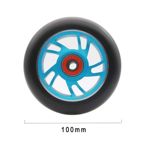 Z-FIRST 2Pcs 100 mm Pro Stunt Scooter Wheels with ABEC 9 Bearings for MGP/Razor/Lucky/Envy/Vokul Pro Scooters Replacement Wheels (Blue)
