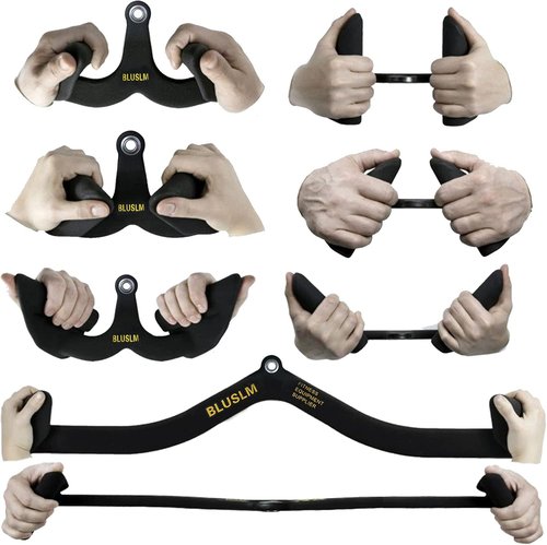 LAT Pull Down Bar - Cable Machine Attachment for Back & Tricep Strength Training | T-Bar & V-Bar