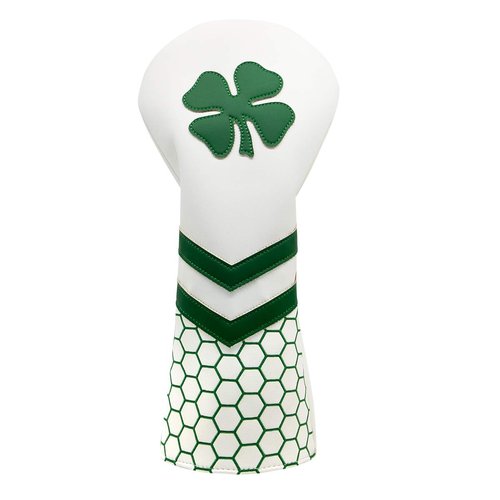 Lucky Clover Driver Headcover 460CC Golf Club Head Cover - White Synthetic Leather Driver Headcover fits for All Brand，Callaway Epic for Men Golfer