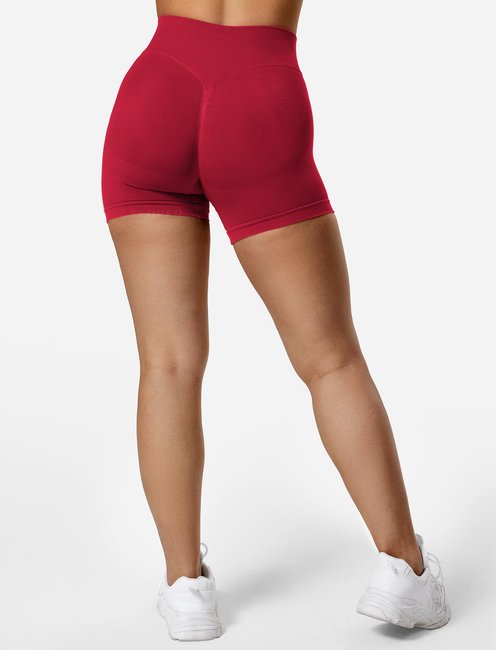 YEOREO SoftHue Women Workout Gym Impact Shorts Hidden Scrunch Butt Lifting 2.5"/3.6"/4.5"/6" Seamless Shorts Wine M