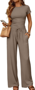 LILLUSORY Women's Lounge Set - Stylish Two-Piece Matching Sweat Outfit for Travel & Workouts