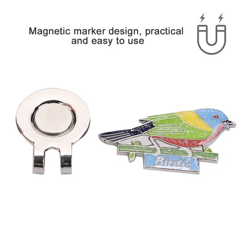 SUNGOOYUE Golf Ball Marker, Women Stainless Steel Magnetic Golf Hat Clip Ball Marker for (Bird)