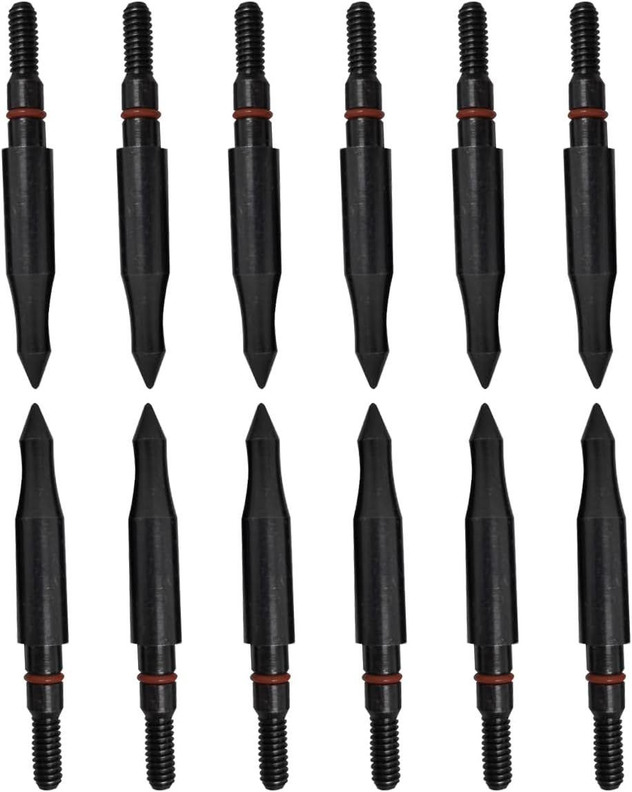 Skiennix Archery Field Points - Durable Steel Tips for Target Practice | 12-Pack (100/125/150/200 Grains)