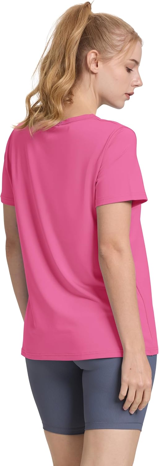 OFEEFAN Workout Tops for Women - UPF 50+ Quick Dry Breathable Loose Fit Yoga & Gym Tee