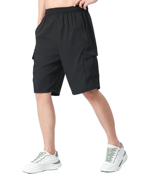 MOHEM Mens Hiking Cargo Shorts Lightweight Quick Dry Athletic Running Workout Shorts with Zip Pockets(Mhmencargopants-09069-Black05-XL)