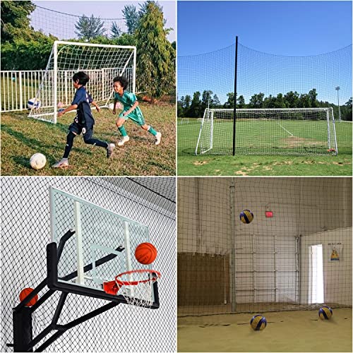 Soccer Backstop Net 10x40ft Nylon Barrier Net for Sports Practice & Training