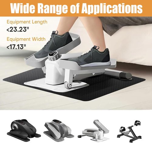 Exercise Equipment Mats, 2025 Upgraded Double-Sided Non-Slip Workout Mat for Under Desk Ellipticals, Ellipse Leg Exerciser Machine Mat, Treamill Pad for Protect Hardwood Floor Carpet ﻿