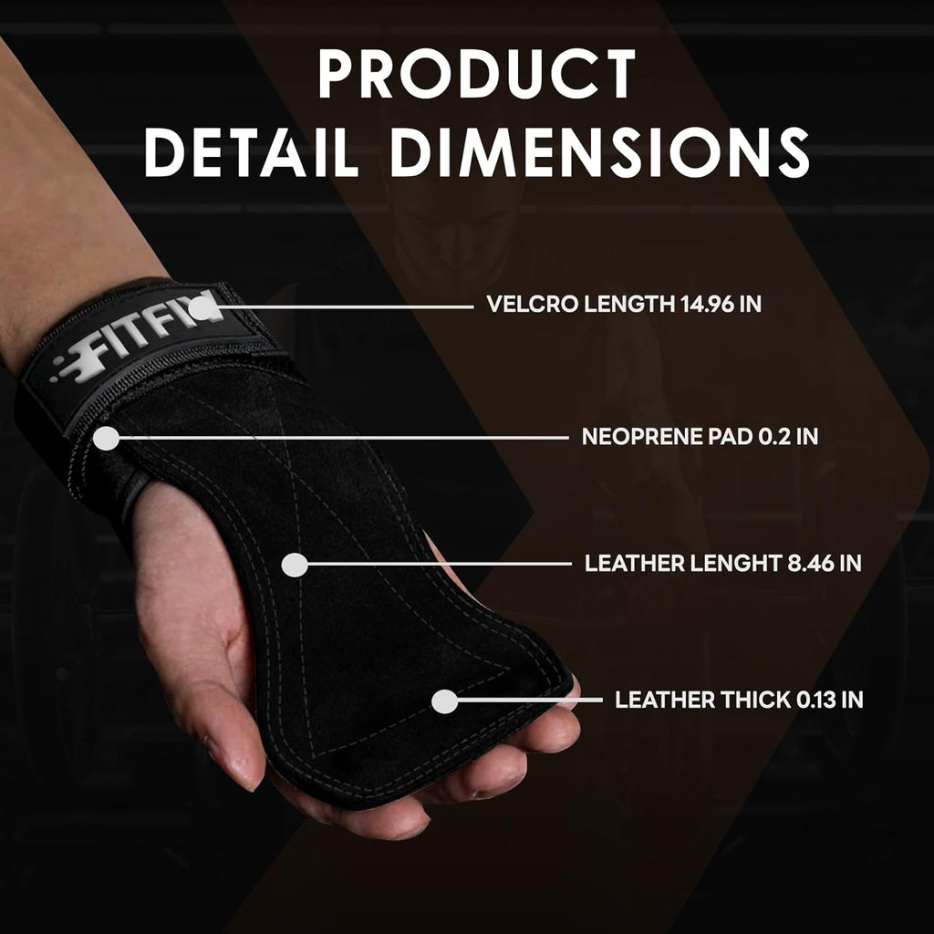 Skiennix Weight Lifting Wrist Straps - Double Leather Neoprene Padded Wraps for Men & Women (Pair)