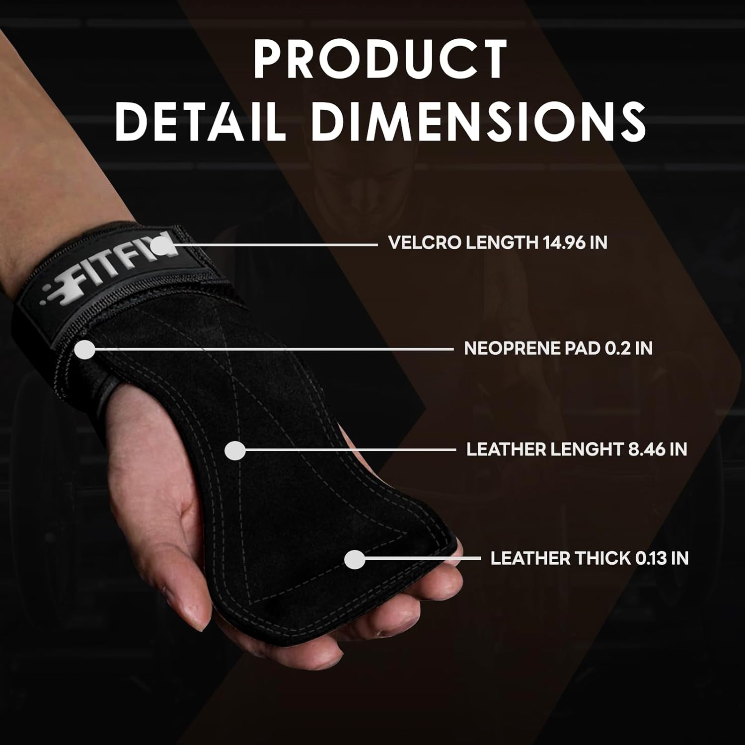 Skiennix Weight Lifting Wrist Straps - Double Leather Neoprene Padded Wraps for Men & Women (Pair)