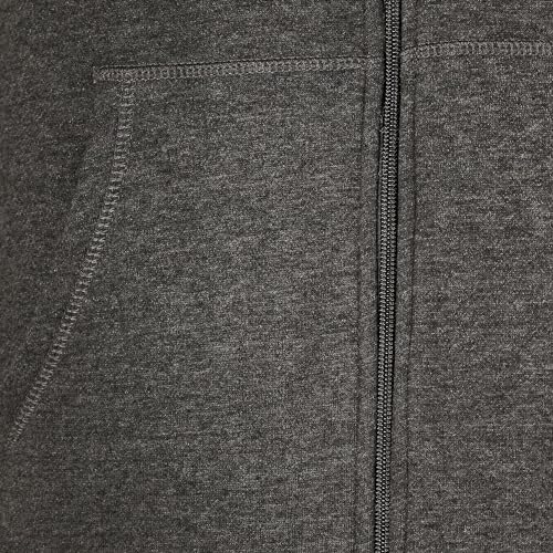 Men's Full-Zip Fleece Hoodie Sweatshirt - Medium Charcoal Heather