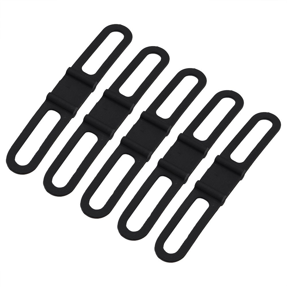 Socobeta 5PCS Universal Cycling Light Clip Mount Holder Cycling Bike Silicone Elastic Rubber Strap Bandage Tie Flashlight Holder