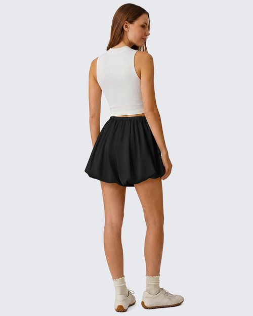 G4Free Bubble Shorts for Women - Lightweight Puffy Y2K Skort with Pockets | 3" Drawstring Design
