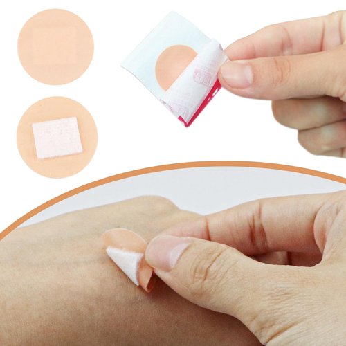 UPIQNG Band Aid Mini Round Bandages Water Resistant Wound Care Vaccine Patch Small Self Adhesive Breathable First Aid Bands,Skin Color,100Pcs
