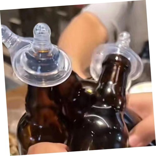 FOYTOKI 20Pcs Silicone Beer Bottle Nipple Caps - Adult Drinking Party Accessories Spill-Proof Bottle Toppers for Beer and Soda Fun Beverage Drinking Decorations for Gatherings