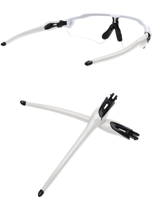 MYCOURAG Replacement Temples Arms Legs Compatible with Oakley Radar EV Path/Pitch/Advancer Sunglasses-Black - White
