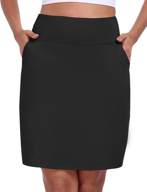 MoFiz Women's Knee-Length Golf Skorts - High-Waisted Athletic Skirt for Summer Sports | 20" Size