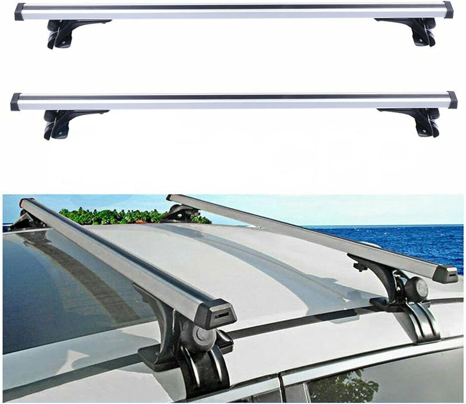 Universal 48-Inch Aluminum Roof Cross Bar | 330LB Capacity Cargo Carrier Rack