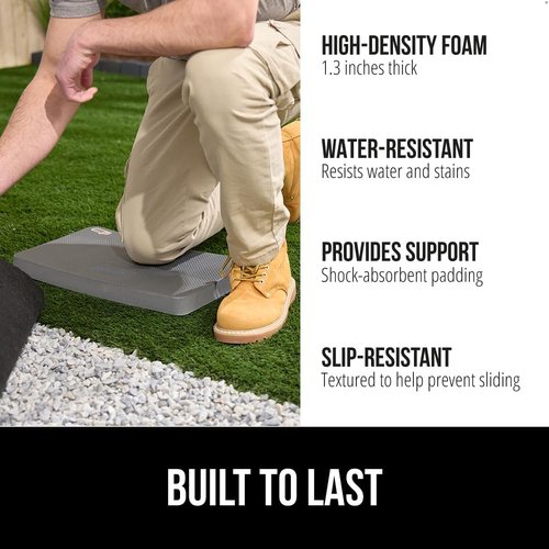GORILLA GRIP Extra Thick Foam Kneeling Pad - Supportive Cushion for Gardening & Bath Time | 17.5x11, Gray