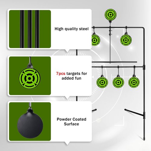 Ideagle Metal BB Gun Targets - Resetting Airsoft Shooting Target for .177/.20 Caliber | Backyard Fun