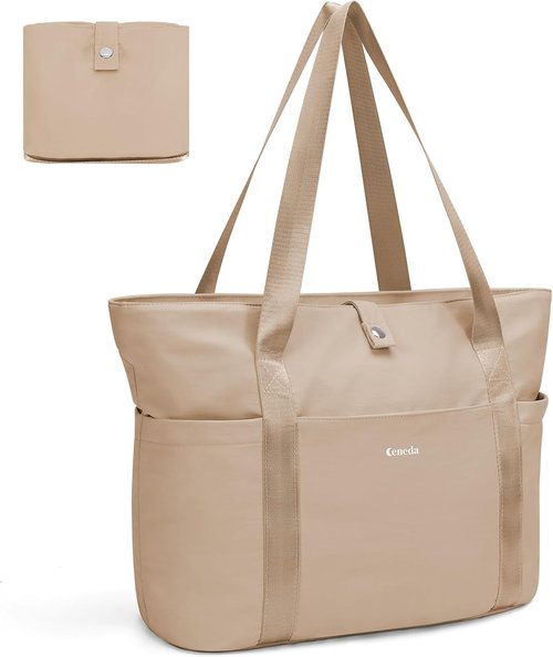 Ceneda Foldable Tote Bag - Lightweight Daily Handbag with Dual Cup Holders | 21L Capacity, Ideal for Travel & Gym