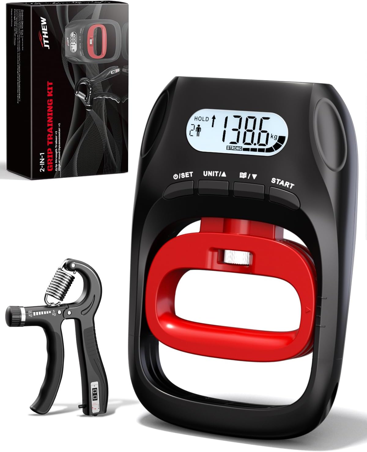 Skiennix Grip Strength Tester - Electronic Hand Dynamometer 400lbs/180kg with Adjustable Resistance | Perfect for Sports Training